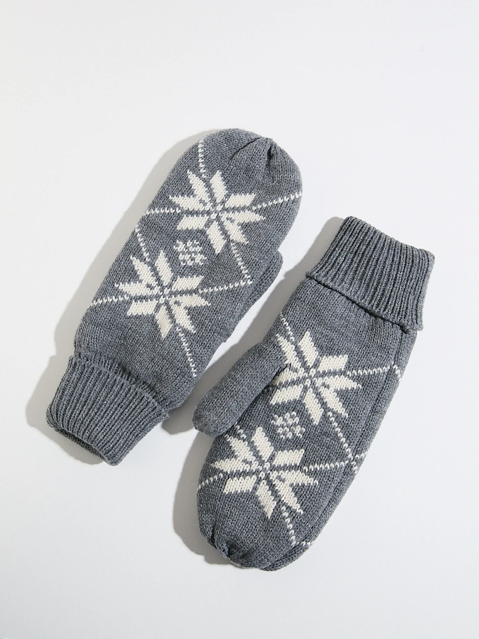 Fleece Lined Knit Mitts