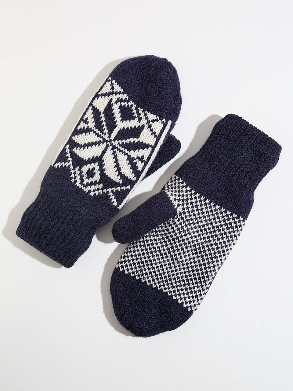 Furry Lined Knit Mitts