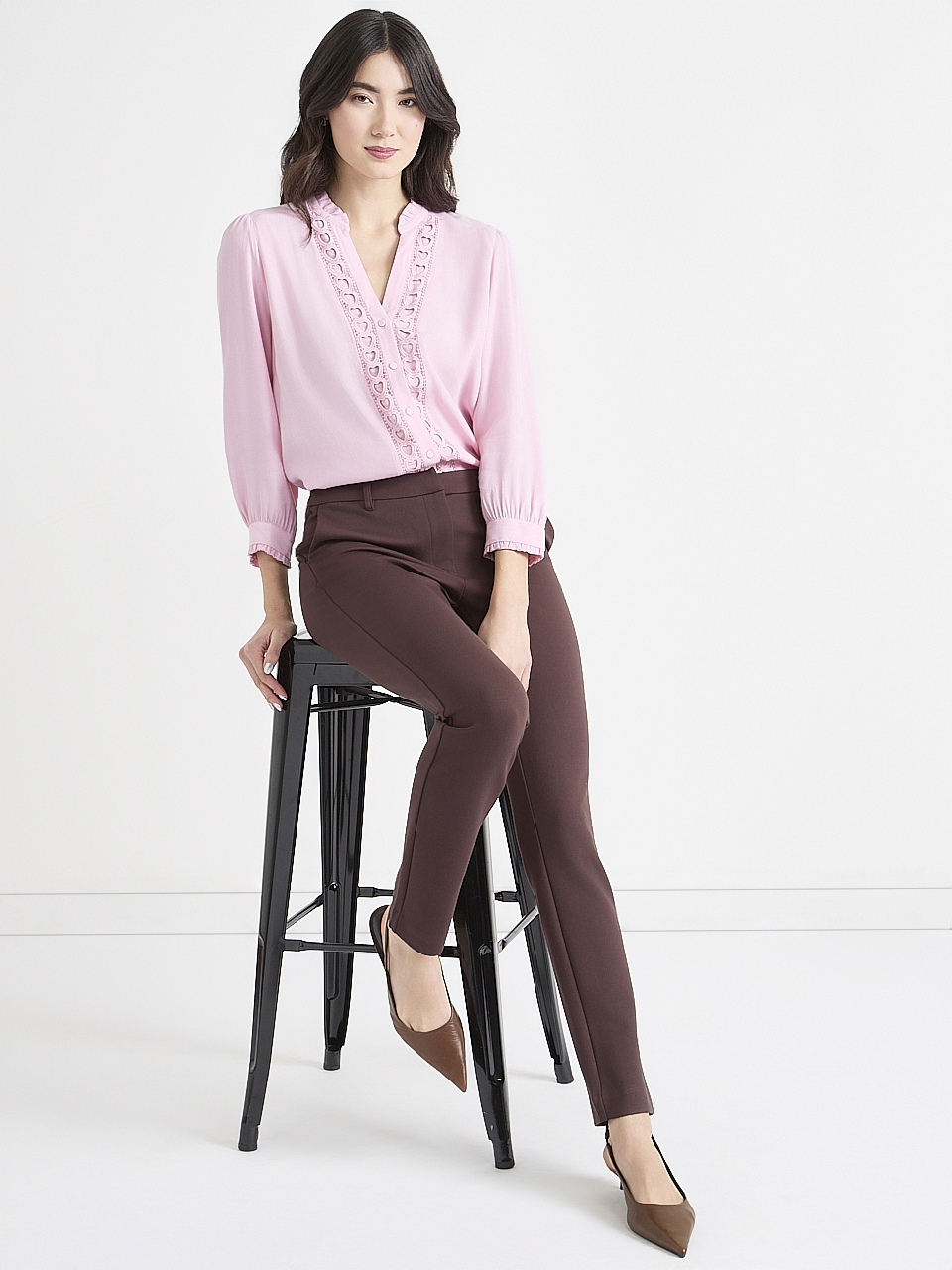 Crochet Heart Trim Blouse