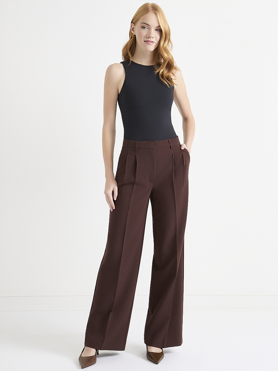Super High Rise Pleated Wide Leg Pant