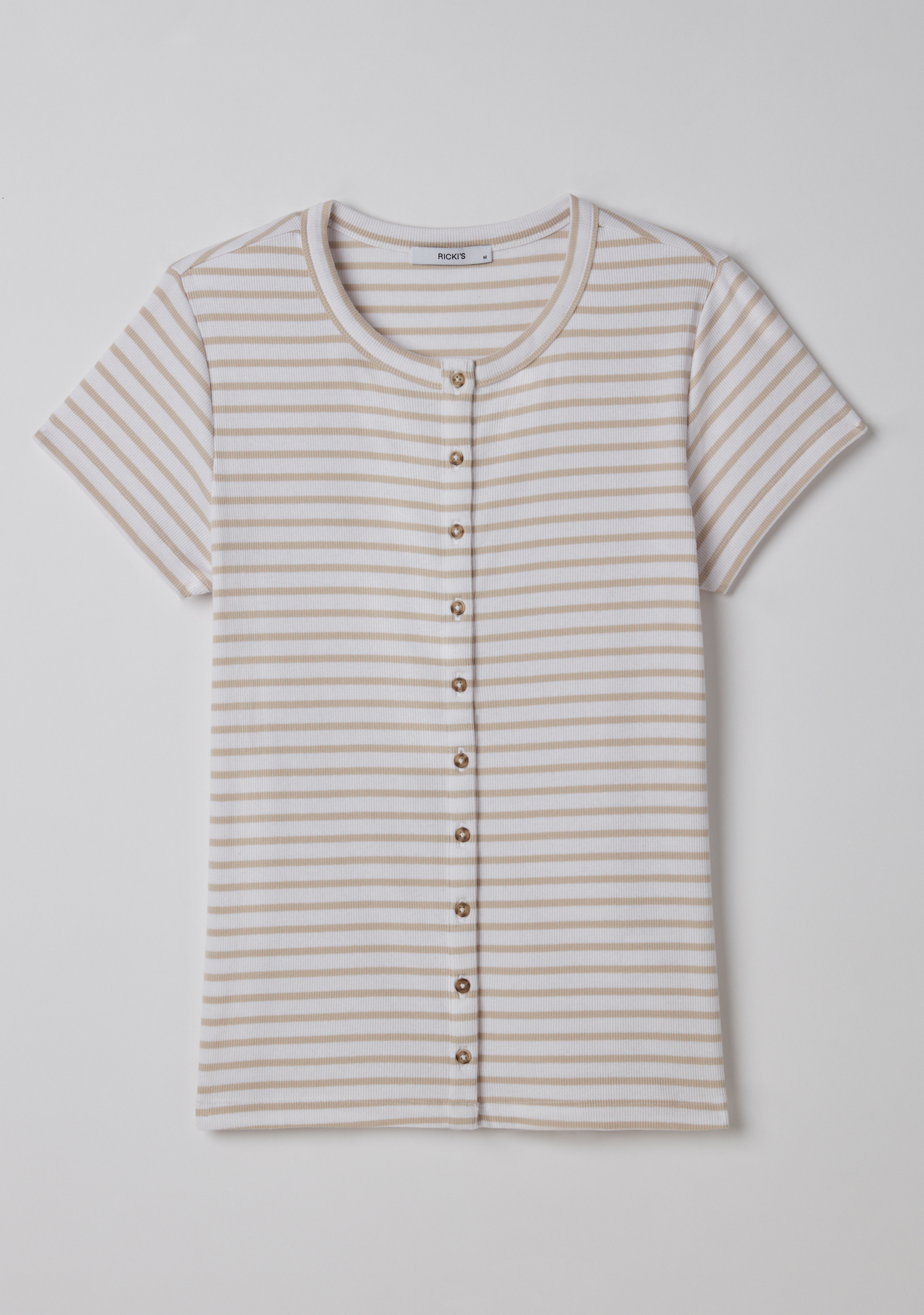 Short Sleeve Ribbed Top Stripe