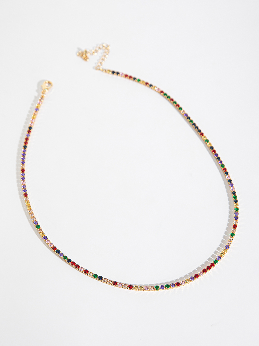 3mm Coloured Stone Tennis Necklace