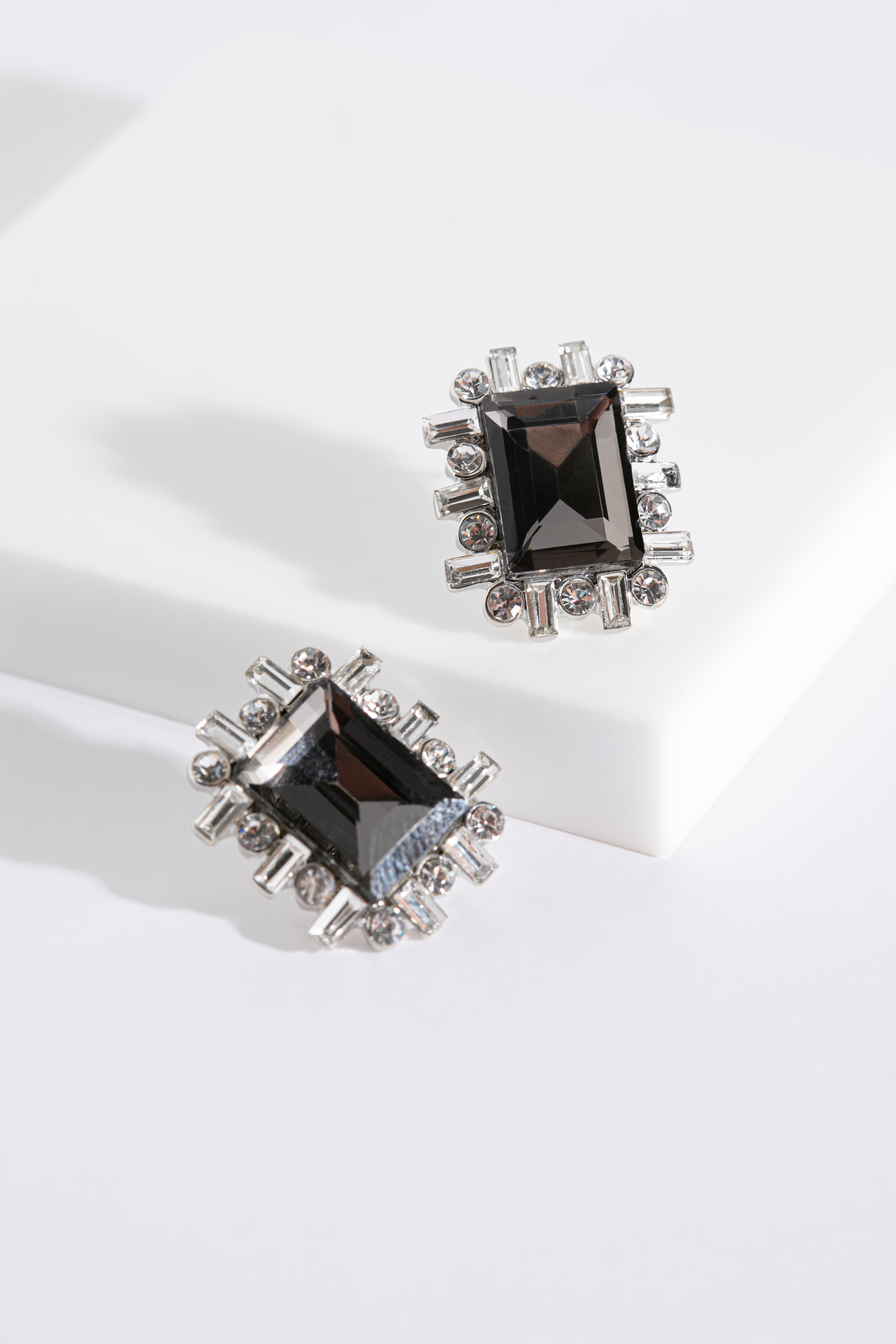 Oblong Crystal Earrings
