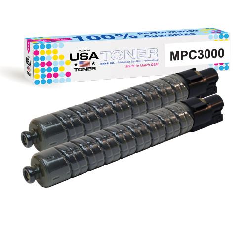 Ricoh MPC2000 MPC2500 MPC3000 black toner 2 pack set