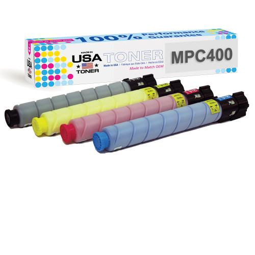 Compatible Toner for Ricoh Aficio Savin MPC300, MPC400, MPC401 printers (CMYK, 4 cartridges)