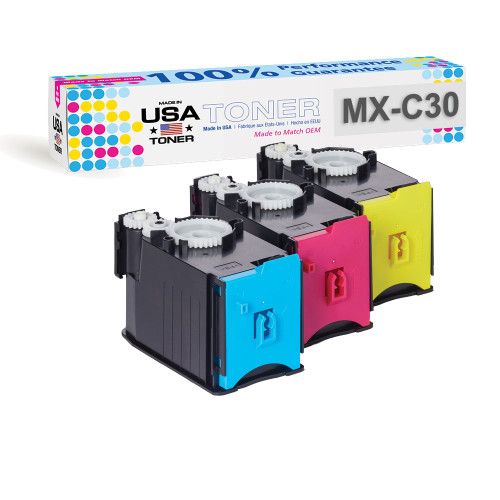Compatible Toner for Sharp MX-C30NT, MX-C250F, C300P, C300W, MX-C301W, C303W, C304W, C305W, C306W printers (Cyan, Magenta, Yellow, 3)