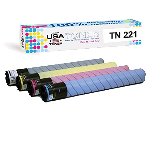 Konica Minolta bizhub C227, C287 printers, TN-221K, TN-221C, TN-221M, TN-221Y toner