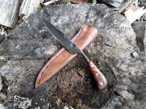 18th Century style gentleman’s belt knife with curly birch handle #1 18th Century style gentleman’s belt knife with curly birch handle #1