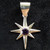 Sterling silver north star pendant frontal view
