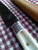 Deer bone handle patch knife with poured pewter bolster closeup of left side of bolster
