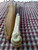 Deer bone handle patch knife with poured pewter bolster closeup of front side of handle