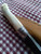 Deer bone handle patch knife with poured pewter bolster closeup of backside of bolster