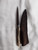 Antiqued antler handle patch knife with pewter bolster & embossed sheath