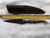 Antiqued antler handle patch knife with pewter bolster & embossed sheath