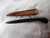 Cherry handle longhunter knife with checkering and dots