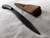 Cherry handle longhunter knife with checkering and dots