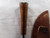 Mini hand forged skinning knife with curly maple handle