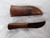 Mini hand forged skinning knife with curly maple handle