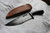 Broad bladed belt knife with horn handle and iron fittings