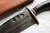 Broad bladed belt knife with horn handle and iron fittings