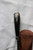 Broad bladed belt knife with horn handle and iron fittings