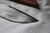 Broad bladed belt knife with horn handle and iron fittings