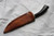 Broad bladed belt knife with horn handle and iron fittings