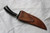 Broad bladed belt knife with horn handle and iron fittings
