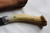 Blunt tip patch knife with pewter bolster and antler handle