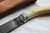 Blunt tip patch knife with pewter bolster and antler handle