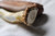 Blunt tip patch knife with pewter bolster and antler handle
