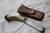 Blunt tip patch knife with pewter bolster and antler handle