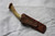 Blunt tip patch knife with pewter bolster and antler handle