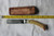 Blunt tip patch knife with pewter bolster and antler handle