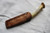 Blunt tip patch knife with pewter bolster and antler handle