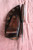 Hand forged skinning knife with curly maple handle and riveted sheath