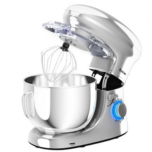 6.3 Quart Tilt-Head Food Stand Mixer 6 Speed 660W-Silver - Color: Silver