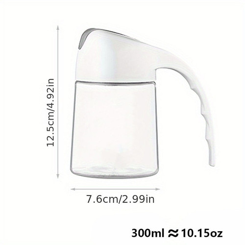 1pc Glass Oil Pot; Seasoning Jar; Gravity Automatic Opening; Leak-proof; Kitchen Accessories