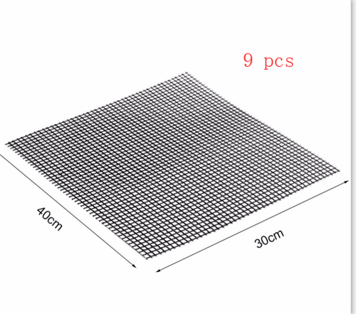 Size: S, quantity: 9 pcs - Barbecue Non-Stick Wire Mesh Grilling Mat Reusable Cooking Grilling Mat 