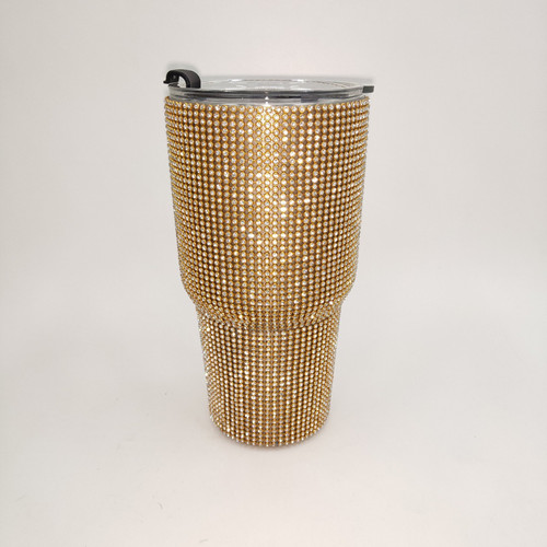 Color: Gold, capacity: 900ML - Fashion Creative Diamond Car Cup