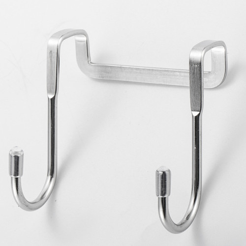 Color: Silver, quantity: Q1pcs - Stainless steel S-type hook kitchen cabinet door double hook bathr