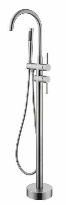 Mount Bathtub Faucet Freestanding Tub Filler Brushed Nickel Standing High Flow Shower Faucets with 