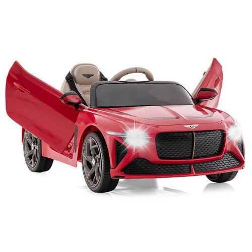 12V Battery Powered Licensed Bentley Bacalar Kids Ride-on Racer Car-Red - Color: Red