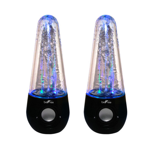 beFree Sound Bluetooth LED Dancing Water Multimedia Speakers in Black