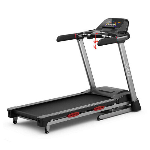 4.75 HP Folding Treadmill with Auto Incline and 20 Preset Programs-Black - Color: Black - Size: 4-4