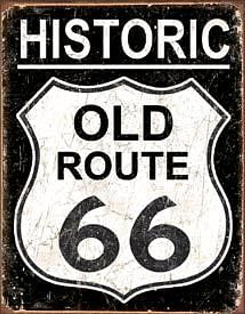 Tin Sign Old Route 66 - Weathered