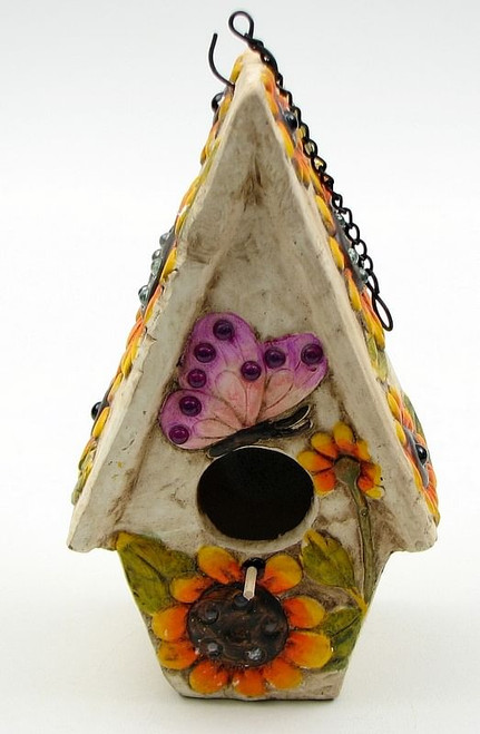 Stoneware Butterfly Birdhouse