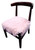 21" Blush Faux Fur And Dark Brown Solid Color Side Chair