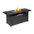 57 Inch 50 000 BTU Rectangular Propane Outdoor Fire Pit Table-Black - Color: Black