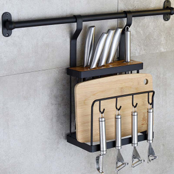 Style: Blade holder without rod - Simple window sill wall hanging free perforated spice rack